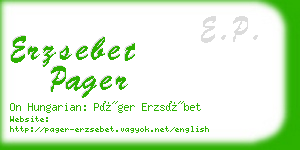 erzsebet pager business card